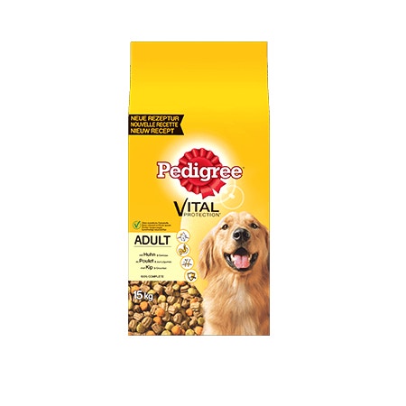 Pedigree brokjes met kip voor volwassen honden 15kg