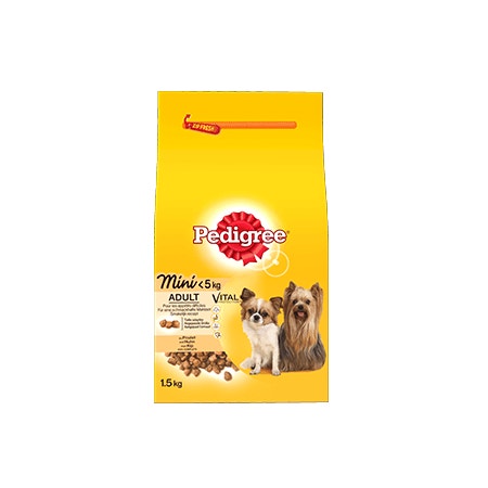 Pedigree brokjes mini hond <5kg met kip 1,5kg