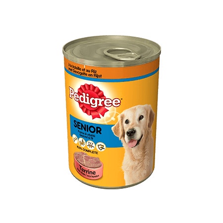 Pedigree Terrine met Gevogelte en rijst voor Senior honden 410g
