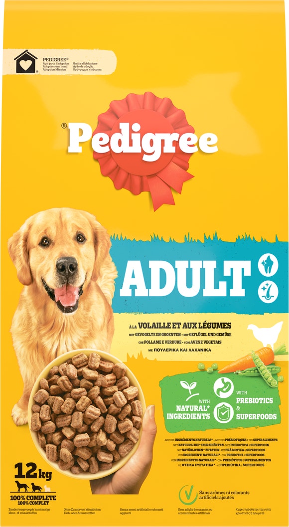 Pedigree Croquettes Au Poulet et Aux Légumes Pour Chien Adulte 12kg