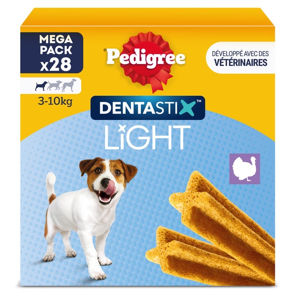 Pedigree DENTASTIX™ Light Saveur Dinde Pour Chiens De moins de 10kg Paquet de 28 bâtonnets