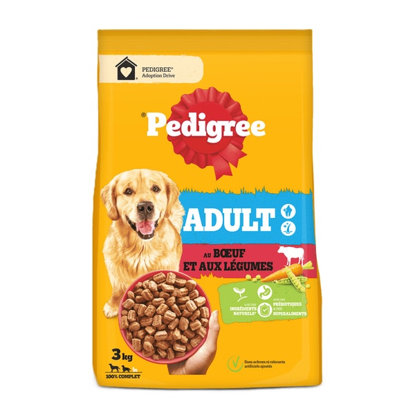PEDIGREE® Sachet Adulte au Bœuf et aux Légumes 3x3kg image 1