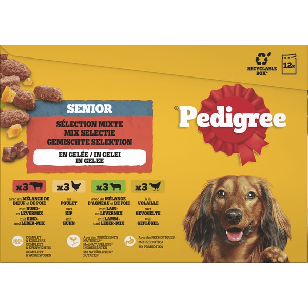 Pedigree selection mixte en gelée pour chien senior 12x100g image 1