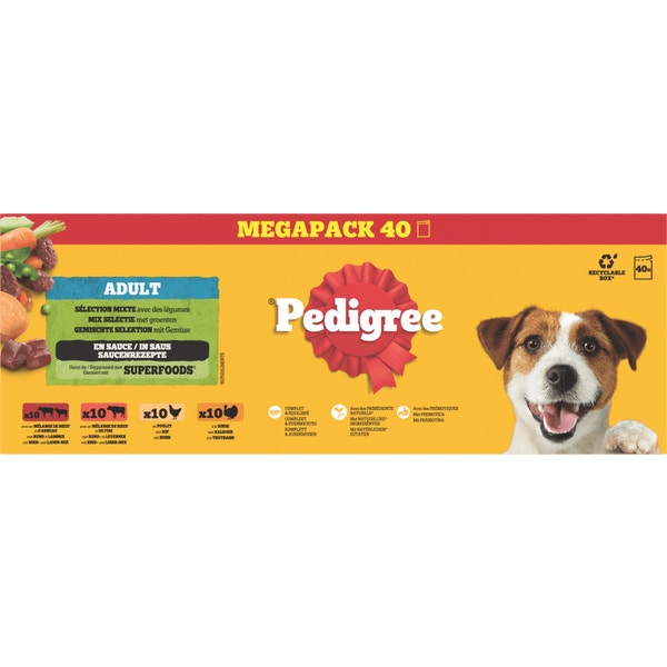 Pedigree® Adult Mix Selectie met Groenten in Saus 40x100 g image 1