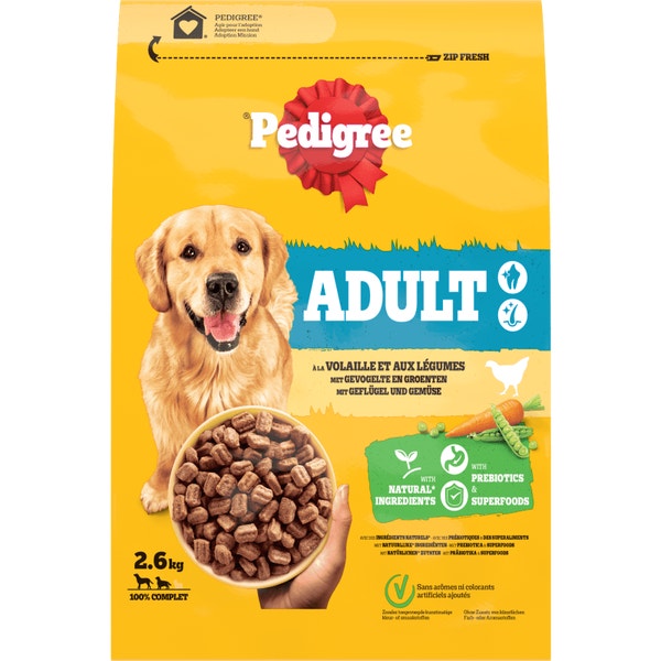Pedigree® Zajke Adult Hondenbrokken Gevogelte en Groenten 2.6kg image 1