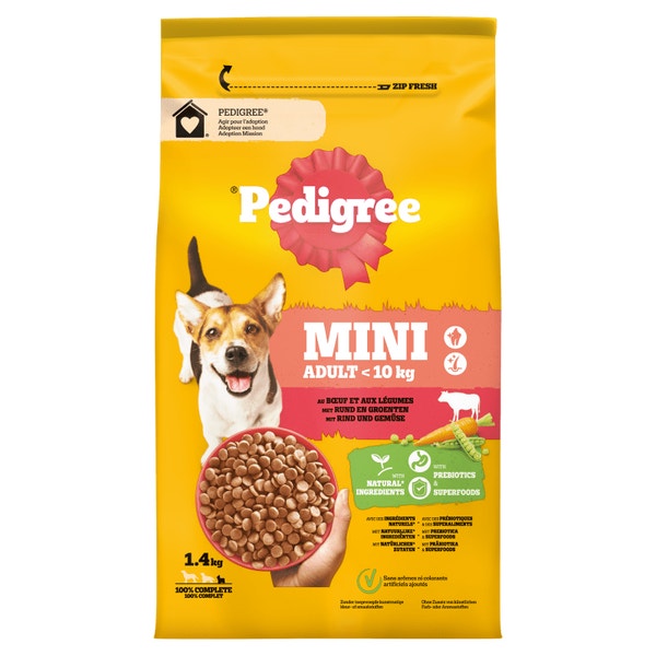 Pedigree® Croquettes Au Bœuf et Aux Légumes Pour Petit Chien Adulte jusqu'à 10kg, 2kg image 1