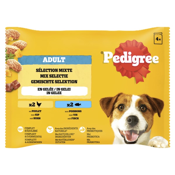 PEDIGREE® Maaltijdzakjes Adult Kip & Vis Selectie in Gelei image 1