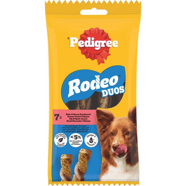 PEDIGREE Rodeo Duos Recompenses au Poulet et Saveur Bacon pour Chien 7pcs 123g image 1