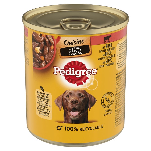 PEDIGREE® Cuisine avec du Bœuf et foie, Pâtes et Carottes en Sauce 800 g image 1