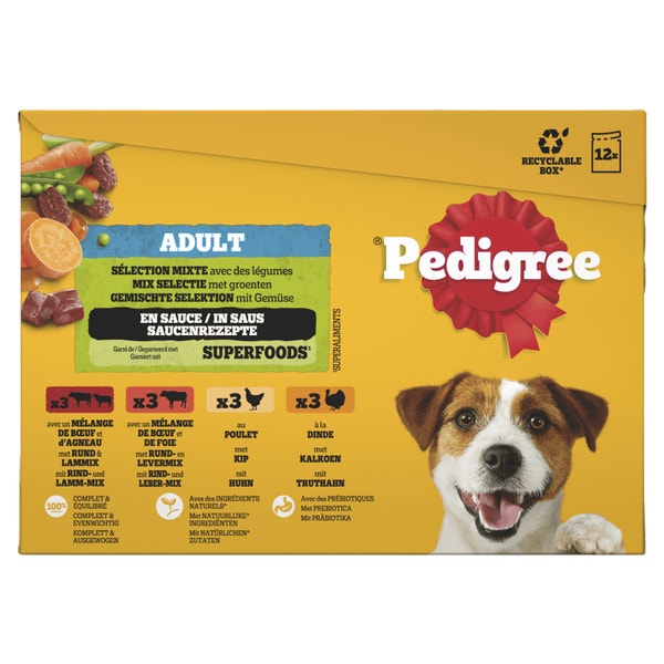 Pedigree selection mixte en sauce pour chien 12x100g image 1