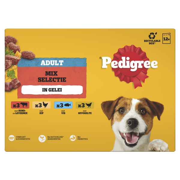 PEDIGREE® Maaltijdzakjes Adult Mix Selectie in Gelei image 1