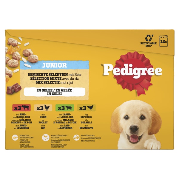 PEDIGREE® Maaltijdzakjes Junior Mix Selectie in Gelei image 1