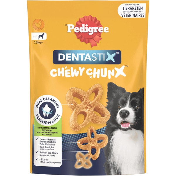 Pedigree® DENTASTIX™ Chewy Chunx Saveur Poulet Pour Chiens De 15kg Et Plus, 68g image 1