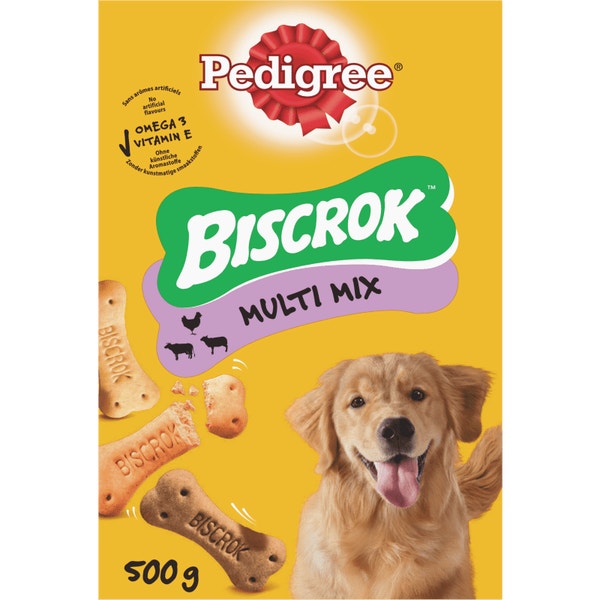 PEDIGREE Biscrok Biscuits 3 variétés pour chien 500g image 1